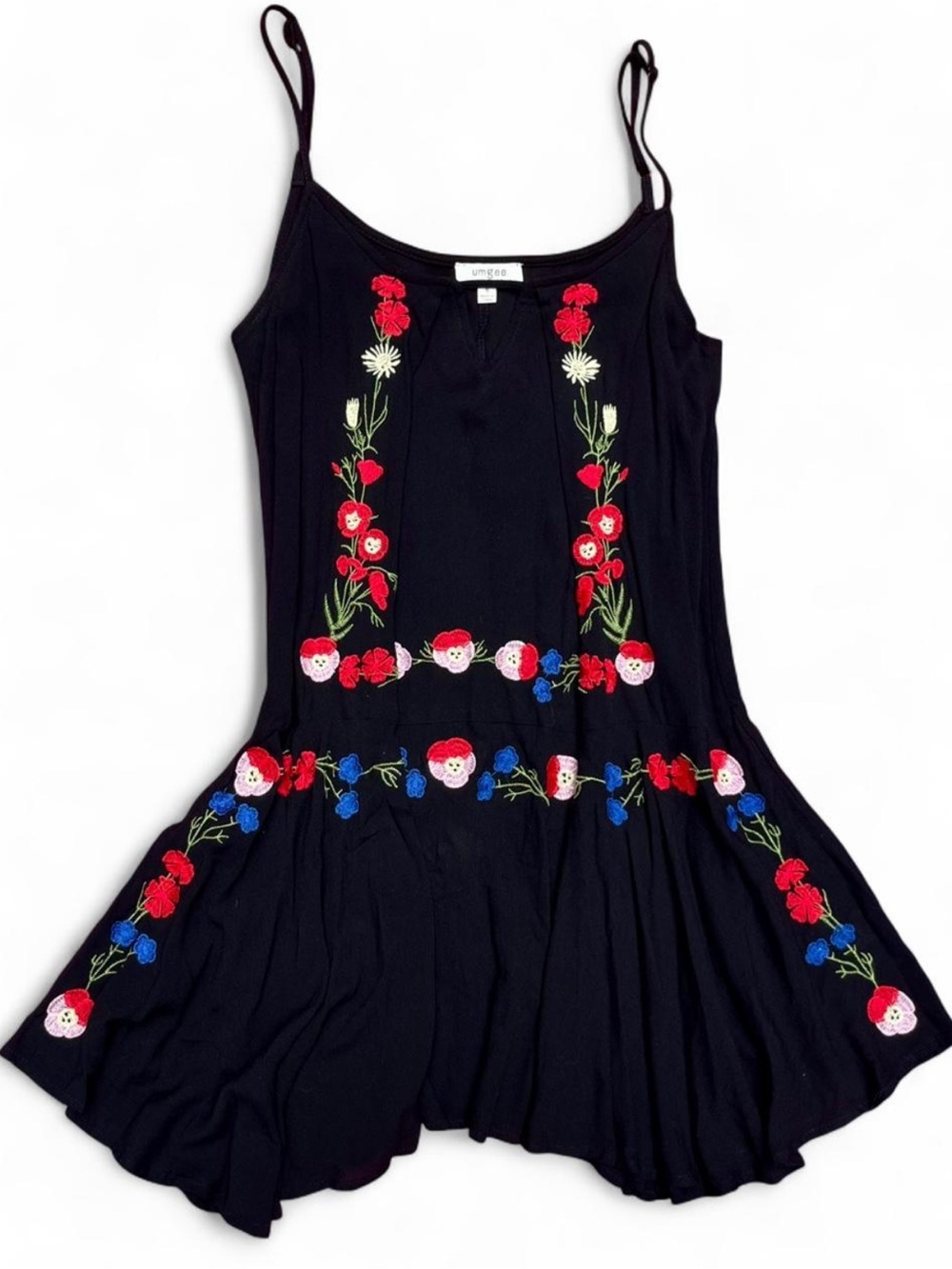 Umgee Black Embroidered Floral Babydoll Dress NWOT | Boho Cottagecore Festival